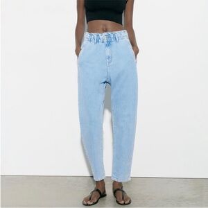 Zara Paperbag Barrel Jeans